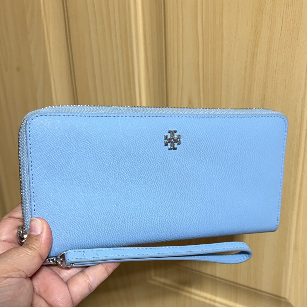 Tory Burch Sky Blue Wristlet Wallet
